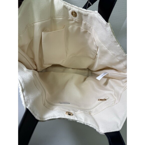 A New Day Quilted Shopper Tote Shoulder/Handbag/Purse w/Magnetic Closure Beige - Picture 2 of 14